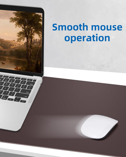 Leather Desk Pad Blotter,Mouse Pad,Office Desk Mat, Non-Slip PU Leather Desk mat,Large Desk mat,Waterproof Keyboard mat for Office/Home/Decor (Coffee,35" x 17")