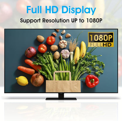 TECHTOBOX Active DVI to VGA Adapter, Uni-Directional DVI-D 24+1 to VGA Connectors, Gold-Plated,1080P Full HD Compatibility for HDTV, PC,Laptop, Monitor, Projector