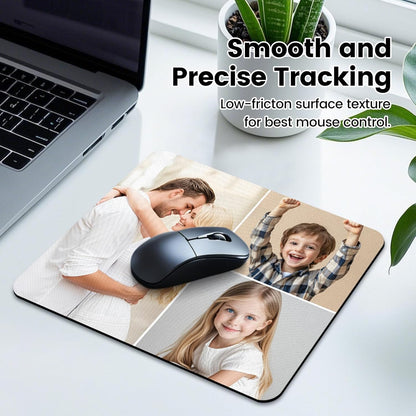 Custom Mouse Pad, Personalized Mouse Pad with Photo & Text, Neoprene Mouse Mat for Laptop Computer Office Desk, Mousepad Small with Anti-Slip Rubber Base