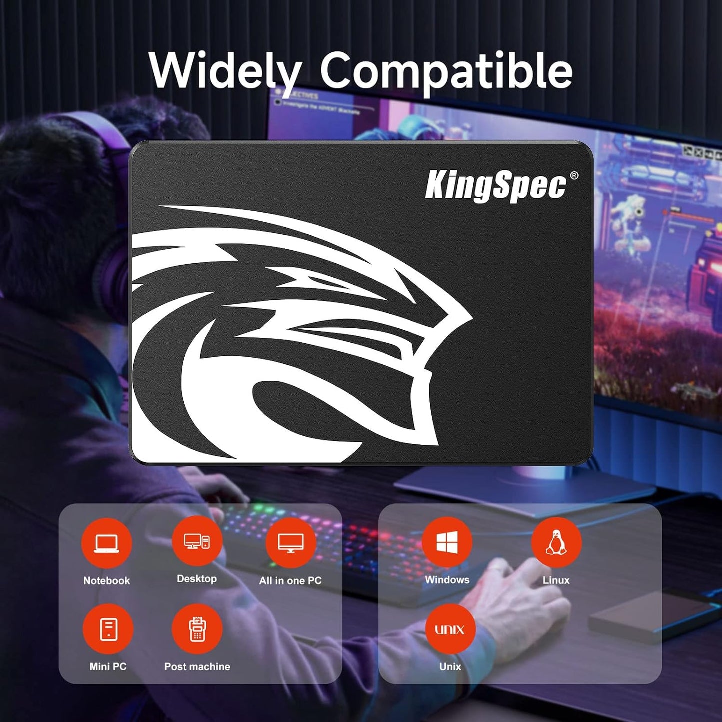 KingSpec 4TB 2.5 SSD SATA III Internal - 550MB/s Read, 520MB/s Write with 3D NAND Flash, for Laptop & Desktop PC Upgrade