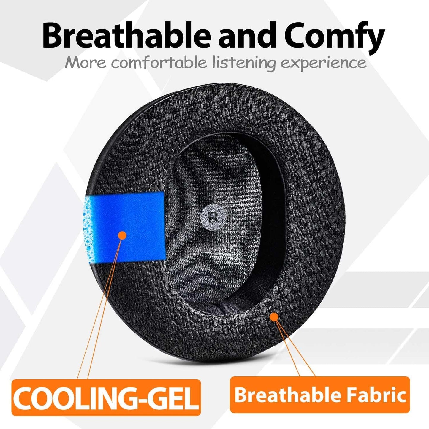 TRANSTEK Replacement Earpads Compatible with Audeze Maxwell Headphones, Maxwell Replacement Ear Cushion, Thickness and Noise Isolation Foam (Cooling Gel Mesh)