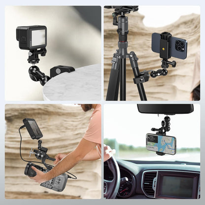 SMALLRIG Camera Mount Kit, Ball Head Magic Arm With Clamp, Super Clamp With Non-Slip Threads for GoPro, Webcam, Camera, Phone, Monitor and Light