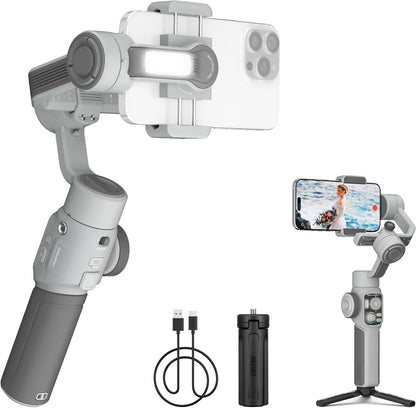 ZHIYUN CINEPEER Smooth 5E Gimbal Stabilizer for iPhone, Android, Built-in Fill Light, Tripod, 3-Axis 300g Payload Phone Gimbal, Gesture Control, Vlogging Stabilizer for YouTube, TikTok