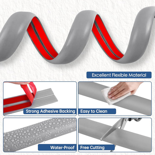 Floor Cord Cover for Wires on Floor Self Adhesive Cord Hider Floor Cable Management Wire Covers for Cords Protector Prevent Cable Trips Cord Cavity W 0.47" x H 0.27", Gray, 3.3Ft