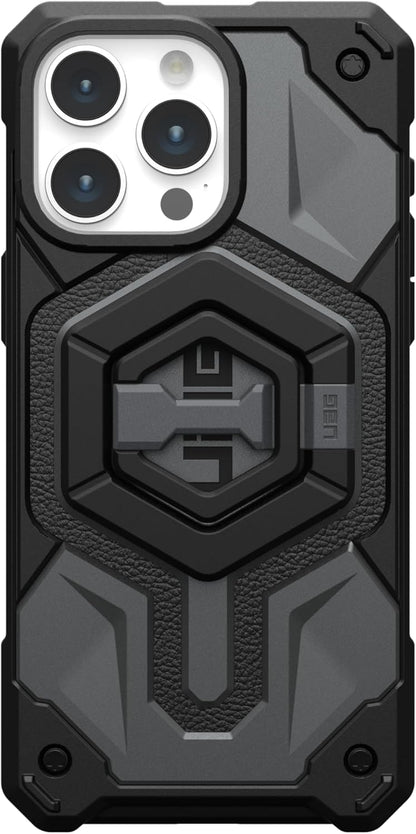 URBAN ARMOR GEAR UAG Magnetic Phone Ring Stand Compatible with MagSafe Magnet, Removable Metal Finger Ring Grip & 360 Rotation Adjustable Kickstand for iPhone 16/15, Galaxy S25, S24, Black/Silver