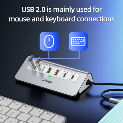 USB C Hub 10Gbps, 9-in-1 USB 3.2 Hub with 4K@60Hz HDMI, Type-C 3.2, 2 USB-A 3.2, 2 USB-A 2.0, PD 100W, SD/TF Slot, Aluminum USB Hub for Laptop, iPhone 16/15 Series, MacBook Air/Pro and More