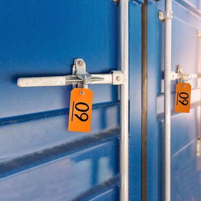 100 Pcs Marking Tags with String Rectangle Plastic Hang Tags Waterproof Orange Tags Wire Tags Write On Tie On Labels Tags for Auto Parts Luggage Garage Inventory DIY Price (Orange, 4 3/4" x 2 3/8")