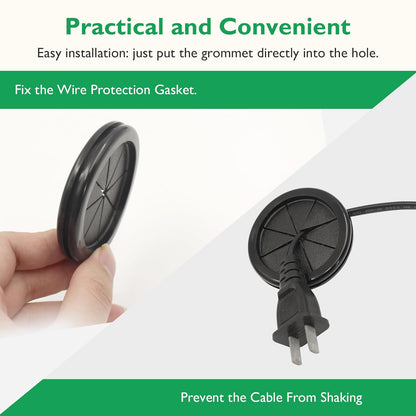 Rubber Grommets for Wiring, 1-1/4 Inch Drill Hole, 1 Inch ID, Firewall Grommets Automotive Cable Cords Hoses Protection, Double-Sided Rubber Plugs for Round Holes, 10 Pcs, 26x32 mm