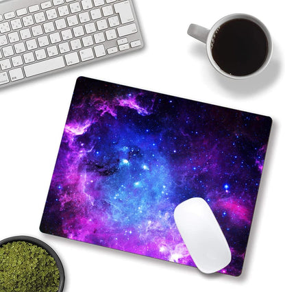Mouse Pad, Square Anti-Slip Rubber Mousepad for Gaming Office Laptop Computer PC Men Women Kids, Cute Custom Pattern, Cool Galaxy Nebula