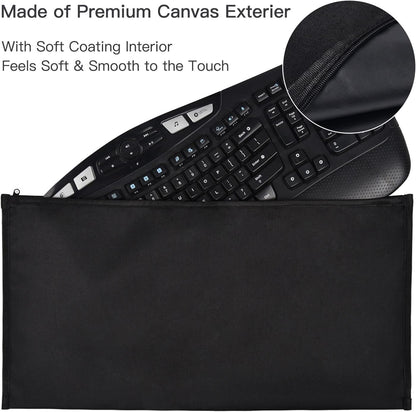 Logitech/Dell/Corsair/Havit/Redragon/Apple Magic Keyboard Dust Cover Pouch Case, Wireless/Wired Computer Gaming PC Keyboard Protector, Black