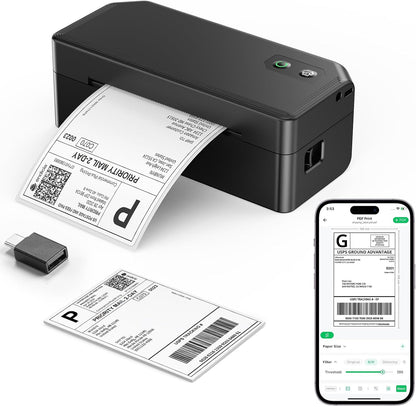 SVANTTO Y42BT Bluetooth Thermal Label Printer, 4x6 Shipping Label Printer for Small Business, Compatible with iOS, Android, Windows, Mac, Amazon, Ebay, Shopify, USPS, UPS, Etsy, Black