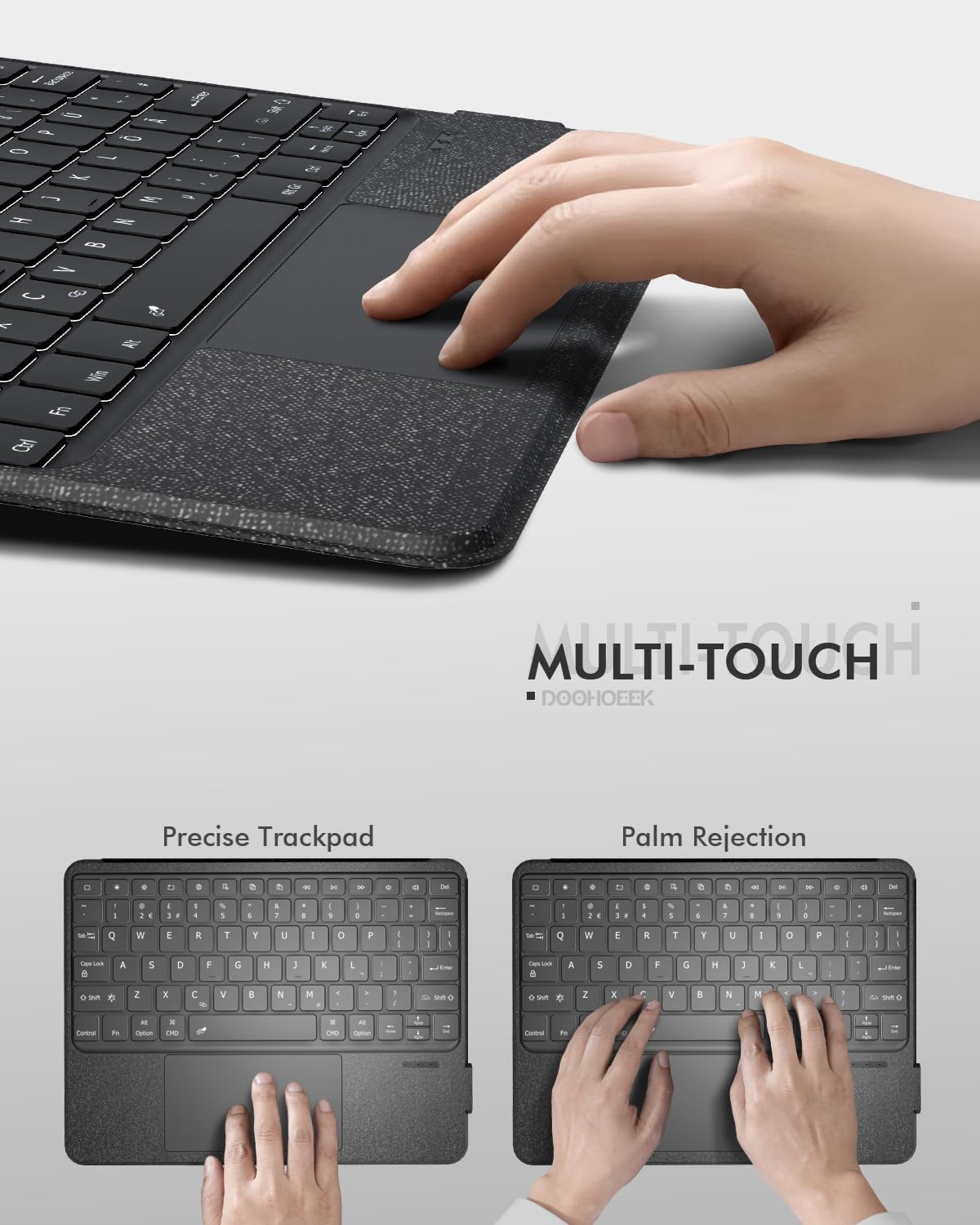 Doohoeek Keyboard Folio for Samsung Galaxy S10 Fe 10.9" 2025 / S9 FE / S9, Bluetooth Keyboard Touch with 7-Color Backlit & Any-Angle Stand & Cover Case for Galaxy S10 Fe 10.9-Inch Accessory