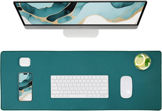 ALOANES Waterproof Mouse Pad, XL Gaming Keyboard Pad with Anti-Slip Base, Grain Jacquard Surface, Extend Desk pad for Gamer, Office & Home, Green Mousepad 31.5''x 11.8''x 0.12''