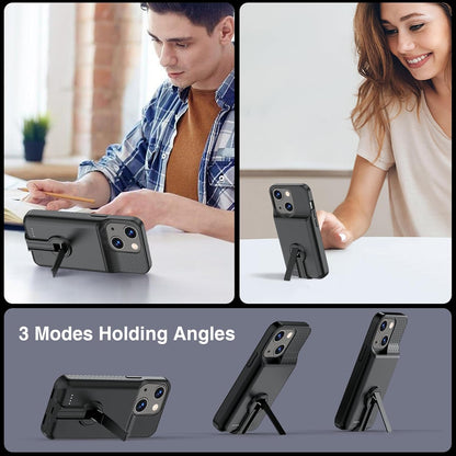 Battery Case for iPhone 13/13 Pro/14/14 Pro Charging Case with Stand 7000mAh Rechargeable Ultra-Slim Anti-Fall Protection Extended Charger Cover for iPhone 14/14Pro/13/13 Pro Battery Case 6.1" Black