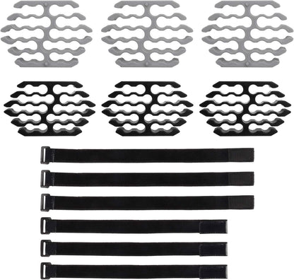 IMPRESA Cable Comb Organizer Kit - Includes 6 Straps & 6 Inserts - Cable Management Tool for Cat6a & Ethernet Wires - Neat Wire Organizer for Home or Network Setup