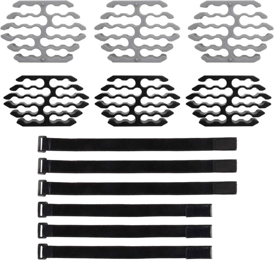 IMPRESA Cable Comb Organizer Kit - Includes 6 Straps & 6 Inserts - Cable Management Tool for Cat6a & Ethernet Wires - Neat Wire Organizer for Home or Network Setup