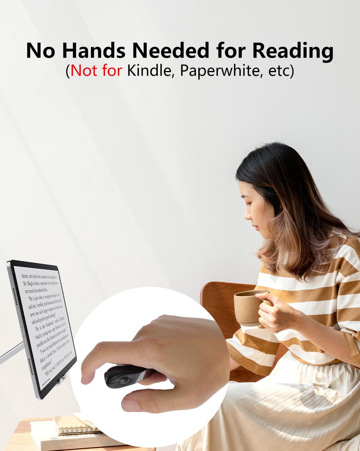 Rechargeable Air Mouse for PC/iOS/Android with Touchpad Wireless PPT Presenter with Bluetooth 2.4G, Works with PowerPoint/Keynote/TikTok/Camera/Kindle App (Black)