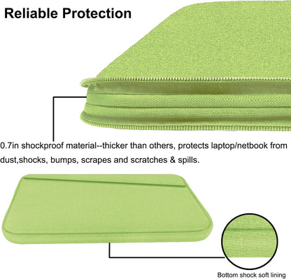 Laptop Case 15.6 inch, Slim Computer Carrying Bag Protective Cover Briefcase with Front Pocket, Durable Laptop Cover for 15-16 Inch HP, Dell, Lenovo, Asus, Notebook, Light Green