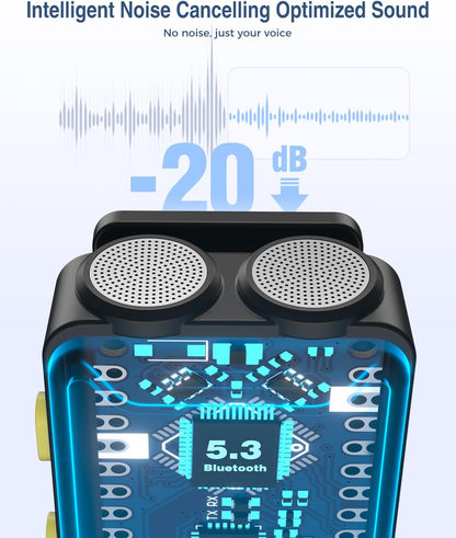 PQRQP Wireless Microphone for iPhone, iPad, Android(Lightning/USB C), Dual Microphones 20 H Battery Life, Mini Microphone, Cordless Double Mics for Video Recording, YouTube, TikTok, 164FT