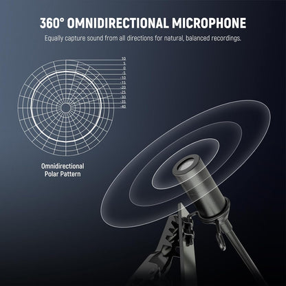 NEEWER USB A Lapel Microphone, Plug & Play Mini Omnidirectional Clip On Lavalier Mic 2m Cable for USB 2.0 Mac Windows PC Laptop Computer YouTube Skype Podcast Gaming Vlog Video Conferencing, LM1