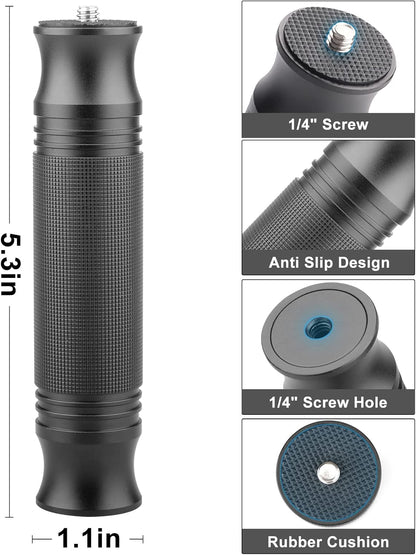 ChromLives Camera Handle Grip Support Mount Universal Handlegrip Camera Stabilizer with 1/4 inches Male Screw for Digital Video Cameras Camcorder Action LED Light Phone