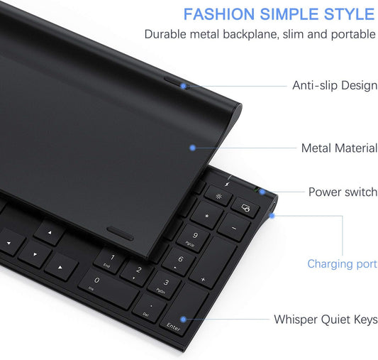 Wireless Keyboard and Mouse, Vssoplor 2.4GHz Rechargeable Compact Quiet Full-Size Keyboard and Mouse Combo with Nano USB Receiver for Windows, Laptop, PC, Notebook-Black