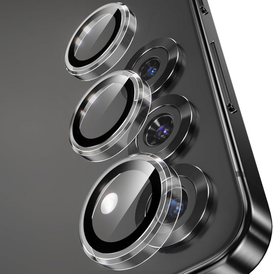 YWXTW Camera Lens Protector for Samsung Galaxy S25 Accessories [1:1 Fit & Ultra Clarity] 9H Tempered Glass Metal Individual Ring Camera Cover Screen Protector for S25, Case Friendly (Clear)