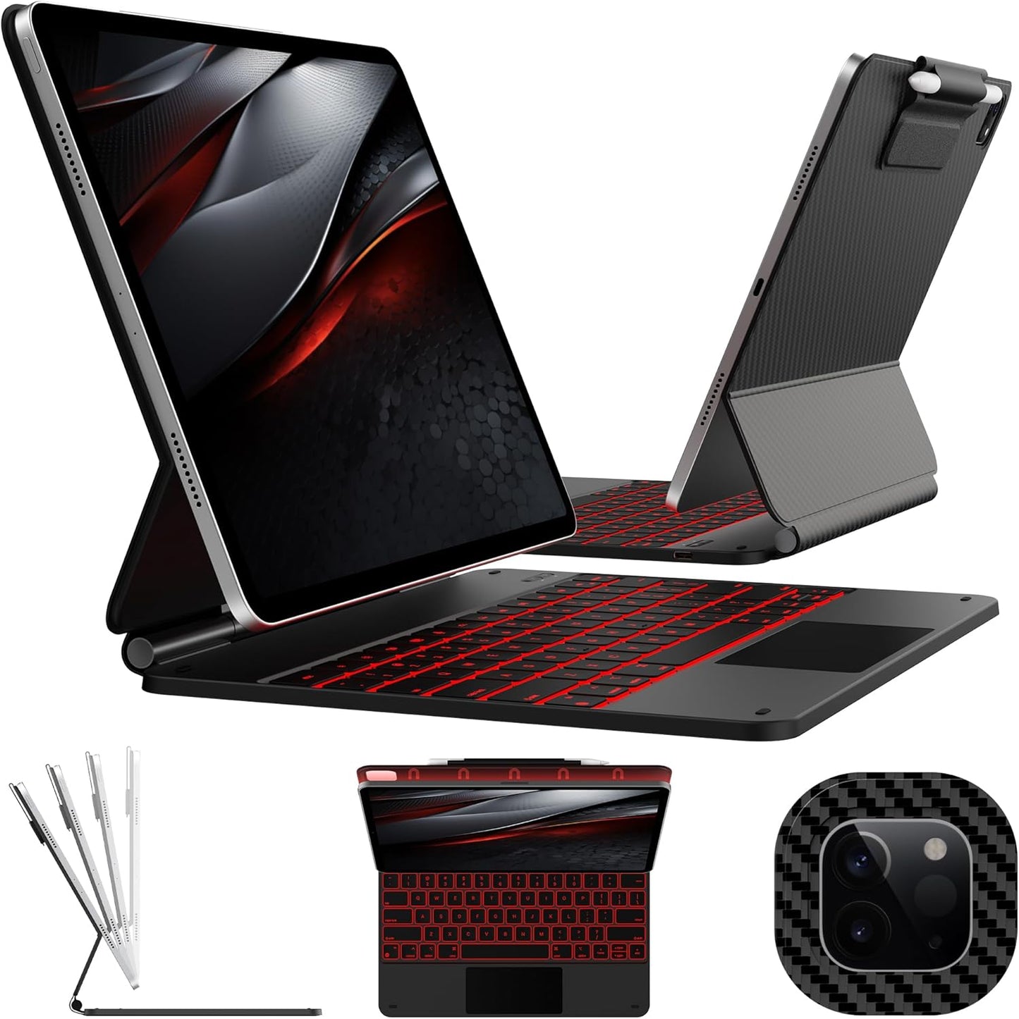 typecase Keyboard Case for iPad Pro 13-inch (M4) 2024,Magic Keyboard with 11 Colors Backlight for iPad Pro 13,Keyboard Case with Pencil Holder,Multi-Touch Trackpad,Easy-Set Magnetic Stand,Carbon Fiber