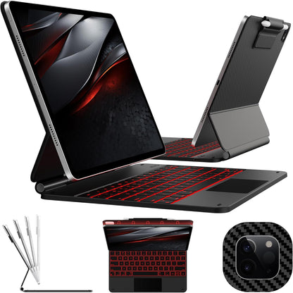 typecase Keyboard Case for iPad Pro 13-inch (M4) 2024,Magic Keyboard with 11 Colors Backlight for iPad Pro 13,Keyboard Case with Pencil Holder,Multi-Touch Trackpad,Easy-Set Magnetic Stand,Carbon Fiber