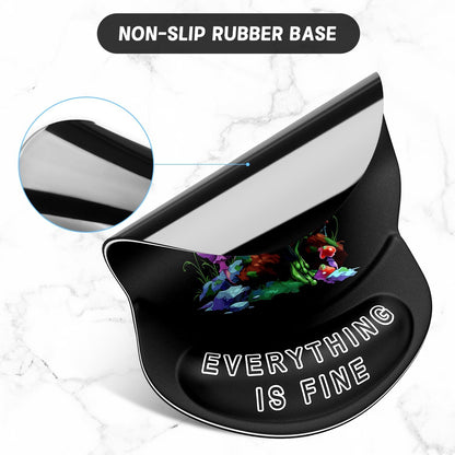 ITNRSIIET Ergonomic Mouse Pad with Gel Wrist Support Small Wrist Rest Smooth Surface Non-Slip PU Base Comfortable Office Supplies Pain Relief, 8.7 x 7.2 inches, Unhappy Frog