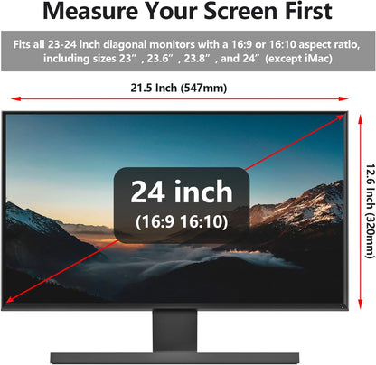 Anti Blue Light Screen Protector for 23, 23.6, 23.8 and 24 Inches Computer Monitor Hanging Type Blue Light Blocking Filter Anti Scratch Eye Protection Shield for Desktop Computer(BL HT 24 Inches)