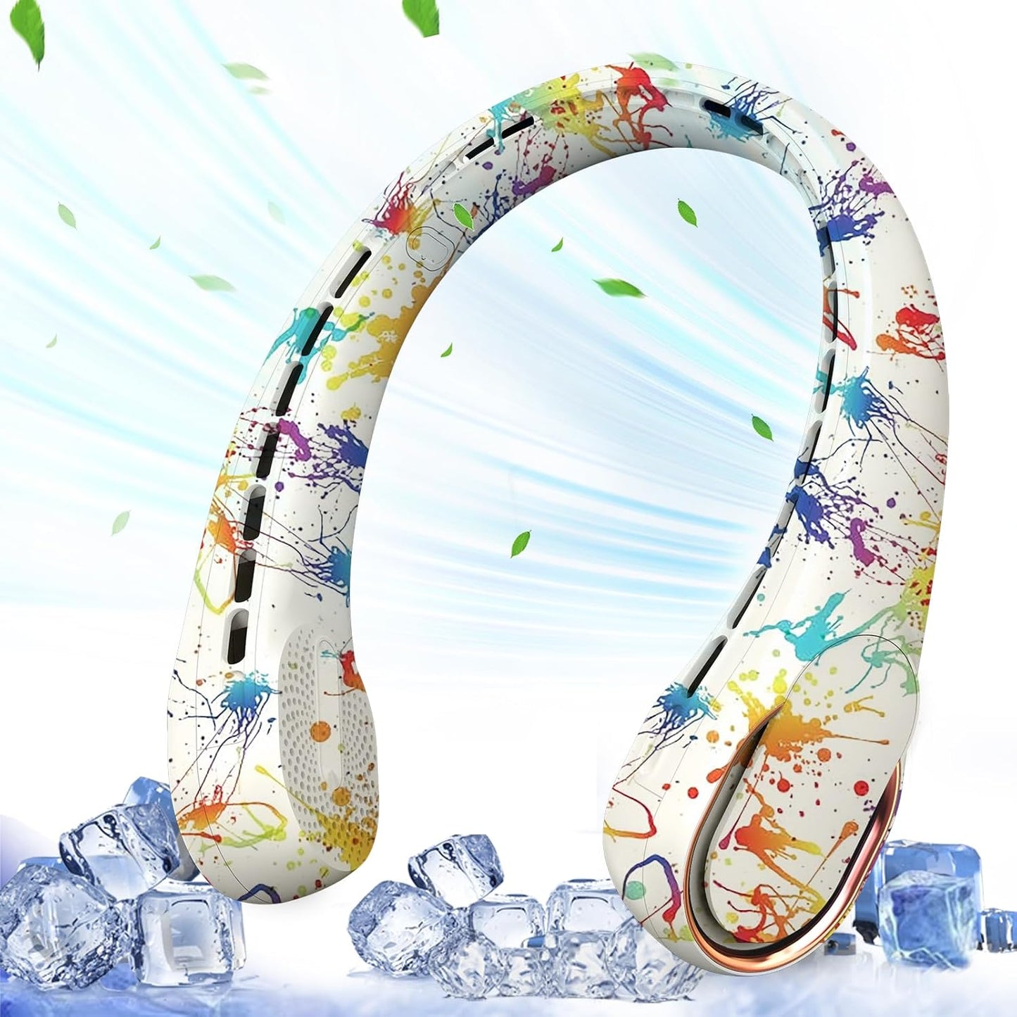 Neck Fan, Bladeless Neck Fan, USB Rechargeable Personal Fan, 4000 mAh Battery Operated Wearable Fan, 3 Speeds Adjustable,Faster Cooling, Ultra Quiet, Suitable for Home, Office, Travel, Sports