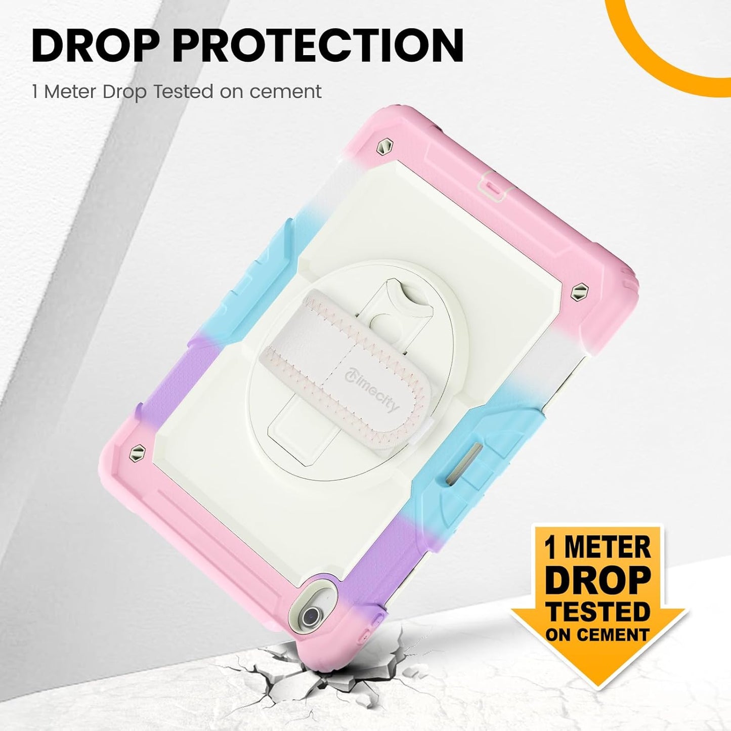 timecity for iPad (A16) 11th/ 10th Generation Case 11''/ 10.9 Inch (2025/2022) - Heavy Duty Protective Cover with Screen Protector, Stand, Shoulder Strap & Pencil Holder | Kids-Friendly - Pink Camo