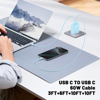 Super Fast Samsung Charger Type C,45W Dual Port USB C Fast Charger Block [2-Pack] & Extra Long 60W 3/6/6/10FT USB C Cable - PD Quick Charging 3.0 for Samsung Galaxy S25 Ultra/S24+/S23 iPhone 16