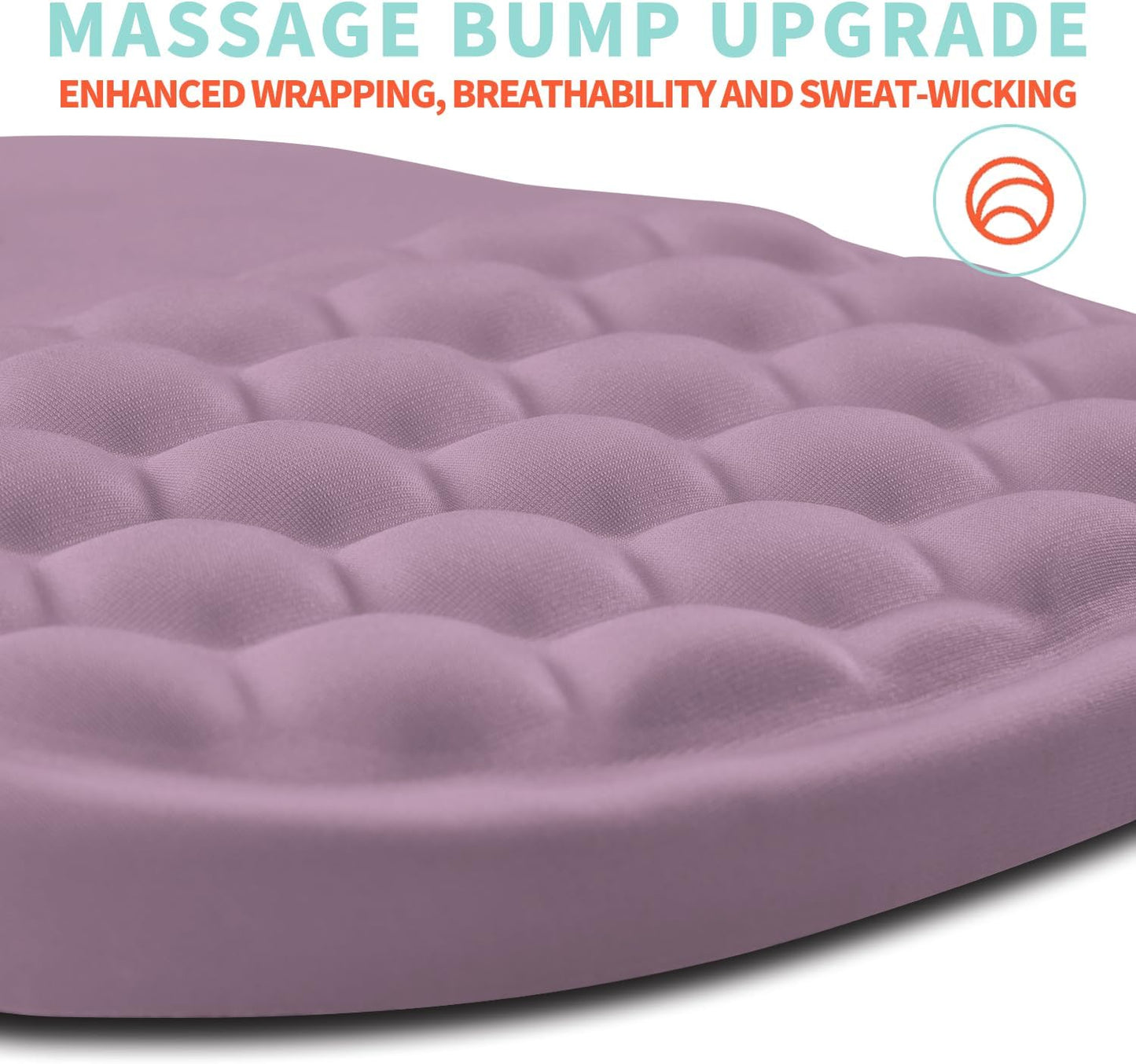 Ergonomic Mouse Pad Wrist Support with Memory Foam Massage Bulge, Carpal Tunnel Pain Relief Mousepad Wrist Rest for Mouse(12x8 inch, Purple)