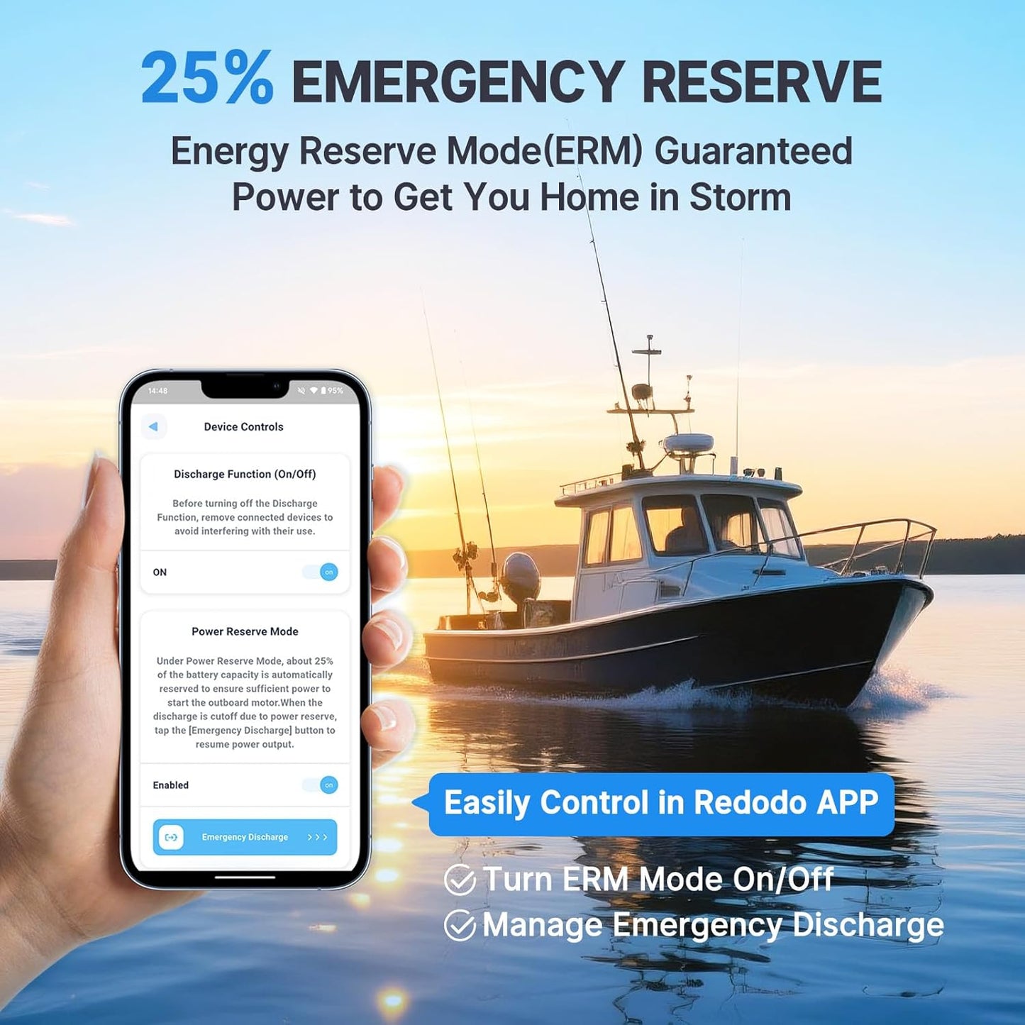 Redodo 12V 140Ah Dual Purpose Lithium Marine Battery, 1000CCA Group 31 Bluetooth Starting Battery with Self Heating, 3 Pack