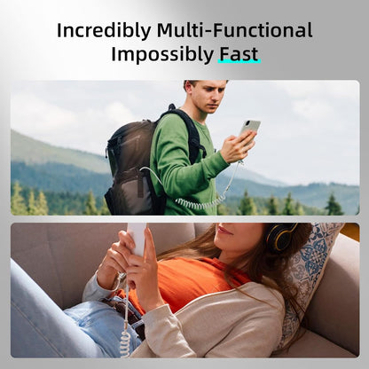 MFish 4-in-1 USB C Charging Cable, 6 Ft Type C to Type C Cable, 240W Fast Charger for iPhone 16/15/14 Pro Plus Pro Max, for iPad MacBook Pro/Air, Laptops - Multi Charger Cord with USB-A