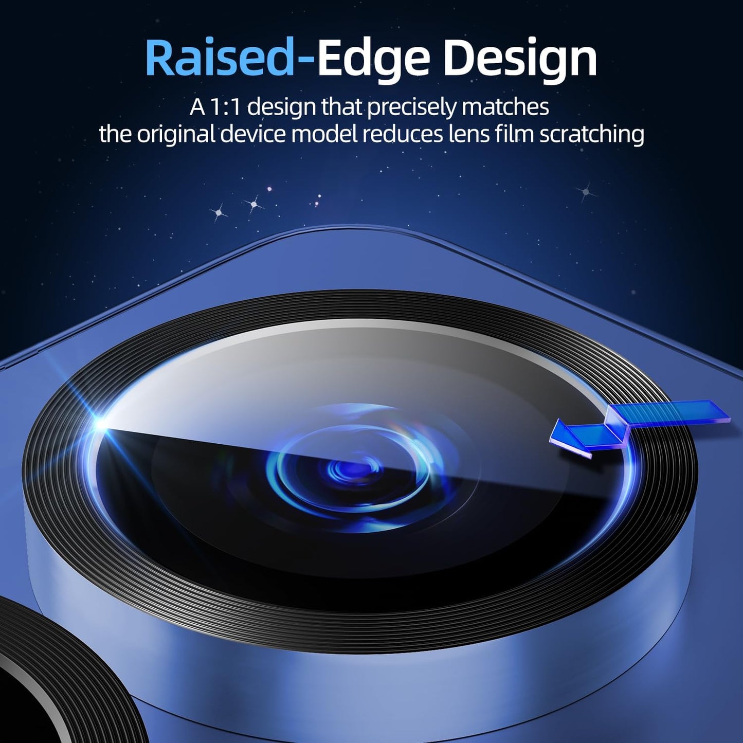 X-it Camera Lens Protector for Samsung S25, 9H Tempered Glass, Independent Metal Aluminum Edge Original Protection Design, Suitable for Phone Case, Anti-scratch, Anti-reflective,Navy