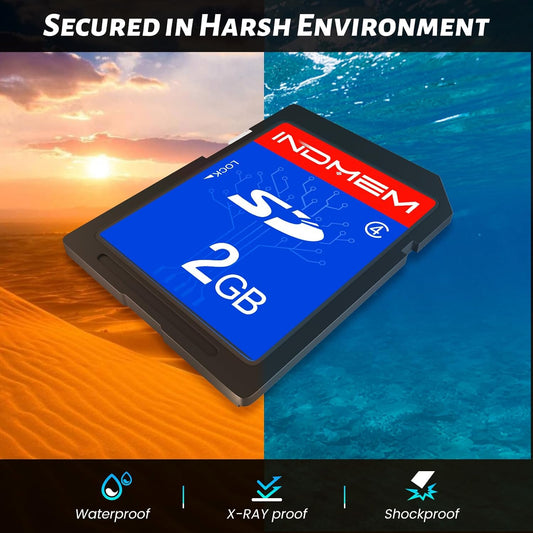 INDMEM SD Card 2GB, 6 Packs Class 4 2GB Flash Memory Card MLC Standard Secure Digital Cards Camera Card