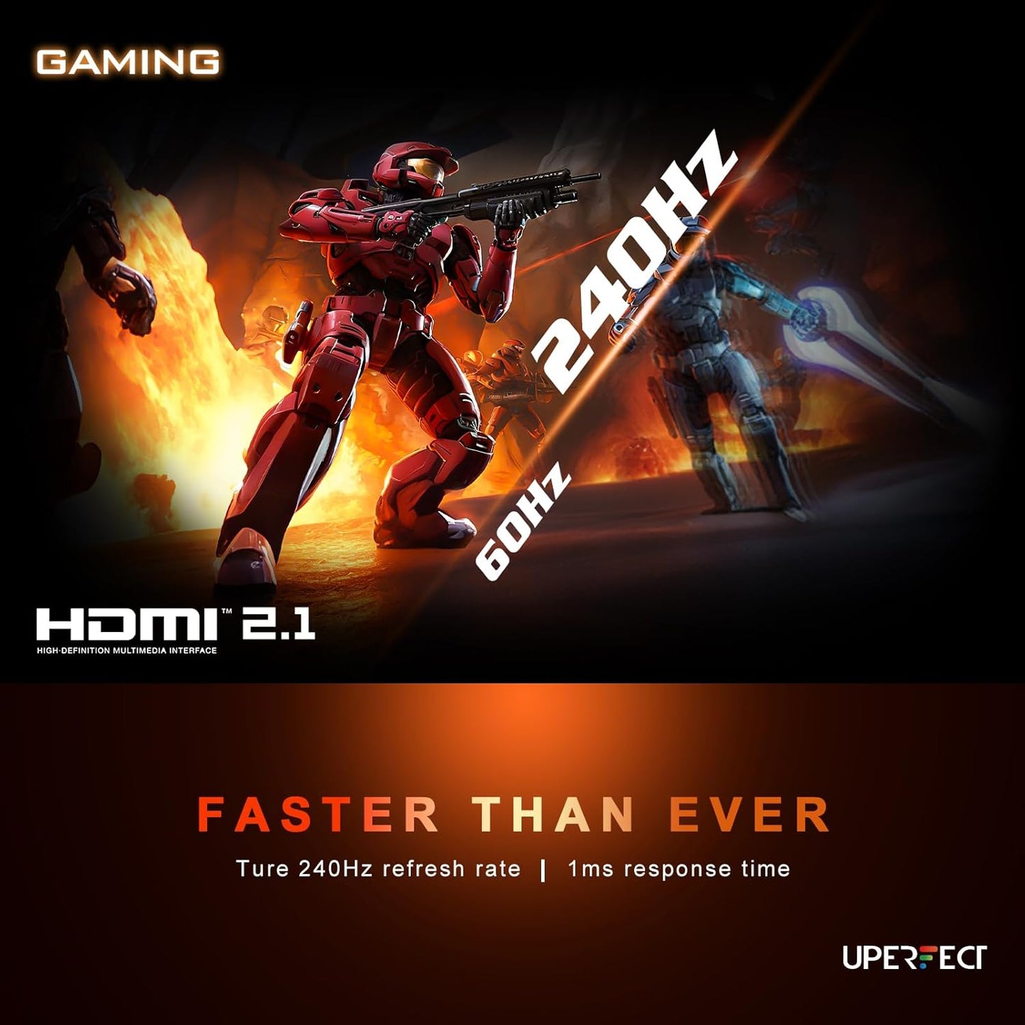 UPERFECT 2.5K 240Hz QLED Portable Monitor, 16" 2560x1600 QHD 100% DCI-P3 400 Nits Portable Gaming Monitor w/Stand & VESA, Adaptive Sync HDMI 2.1 External Screen for Laptop PC Phone Game Console