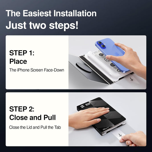 SMARTDEVIL 3 Pack Screen Protector for iPhone 16 Plus, Bubble-and-Dust-Free Box, HD Tempered Glass, Military Grade Shatterproof & Ultra Durable, Easy Installation