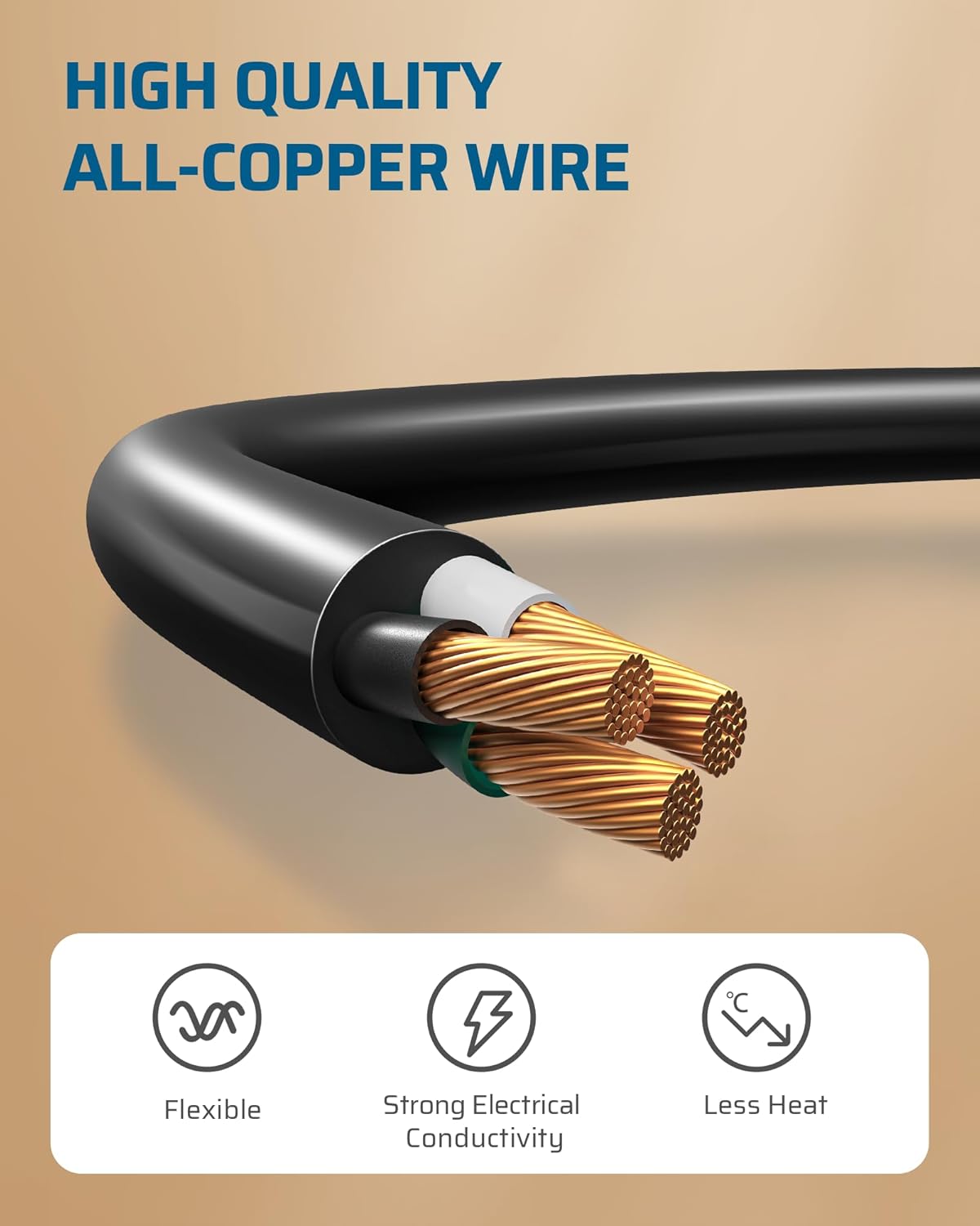 DEWENWILS 1FT Short Extension Cord, Flat Head Extension Cord Indoor with 3 Prong, Low Profile Power Cable SJT 14 AWG Flexible Power Cord for Home Kitchen, ETL Listed, 3 Pack