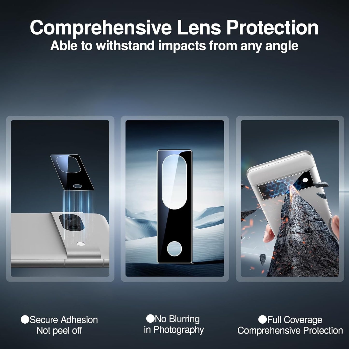 SMARTDEVIL [3+3 Pack for Google Pixel 8 Screen Protector with Camera Lens Protector, Finger Print Reader Compatible, Fast & Easy Installation, Clear 9H Tempered Glass Film, Alignment Frame