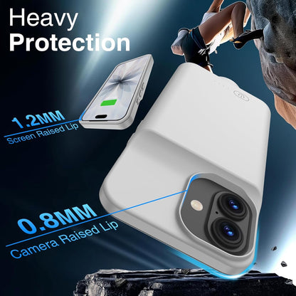 GIN FOXI Battery Case for iPhone 17, Charging Case Charger 8500mAh Ultra-Slim Lightweight Powerful Battery Pack 15W Fast Rechargeable Anti-Fall TPU Juice Box for iPhone 17 (6.3") Grey