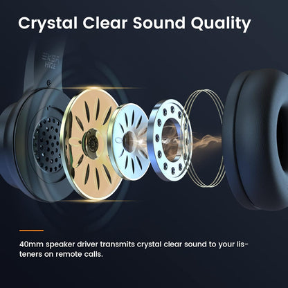 USB Headset with Microphone for PC Laptop, Wired Computer Headset Environmental Noise Canceling Headphones with Mic Mute & Volume Control, On Ear Lightweight Comfort for Work, Office/Call Center/Skype