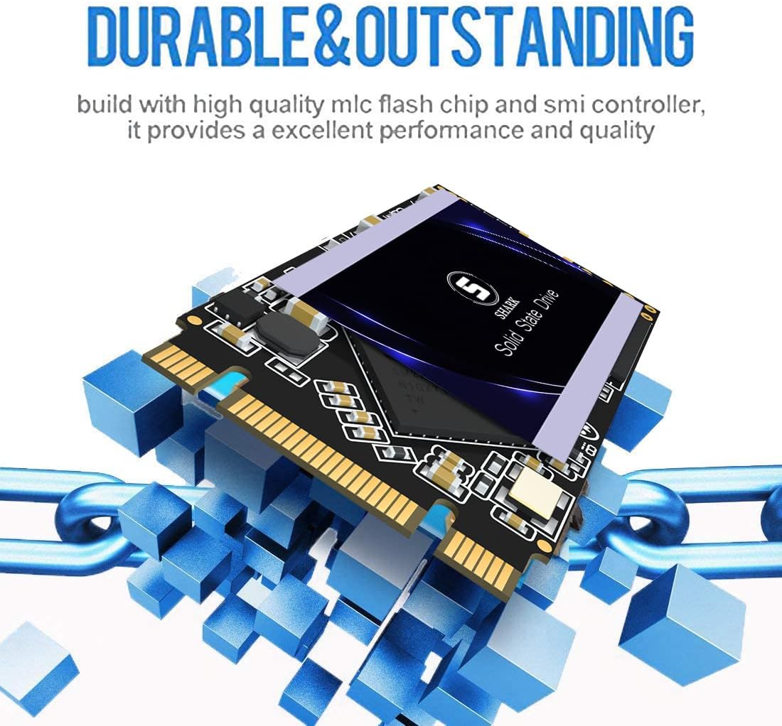 SSD MSATA 128GB Shark Speed Internal Solid State Drive High Performance Hard Drive for Desktop Laptop SATA III 6Gb/s Includes SSD (128GB, MSATA)