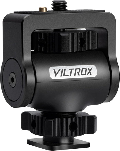 Adjustable Gimbal Monitor Cold Shoe Adapter, Metal Field Monitor Mount Holder, 360 Degree Swivel and Tilt Adjustable Monitor Mount Bracket with Cold Shoe Mount, Locating Pin Design Cold Hot Adapter