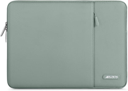 MOSISO Laptop Case 13.3 inch, 13-13.3 inch Laptop Sleeve Compatible with MacBook Air/Pro 13 / Pro 14, HP Dell ASUS Lenovo Notebook, Polyester Vertical Computer Sleeve Bag with Pocket, Antique Green