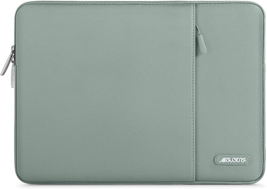 MOSISO Laptop Case 13.3 inch, 13-13.3 inch Laptop Sleeve Compatible with MacBook Air/Pro 13 / Pro 14, HP Dell ASUS Lenovo Notebook, Polyester Vertical Computer Sleeve Bag with Pocket, Antique Green