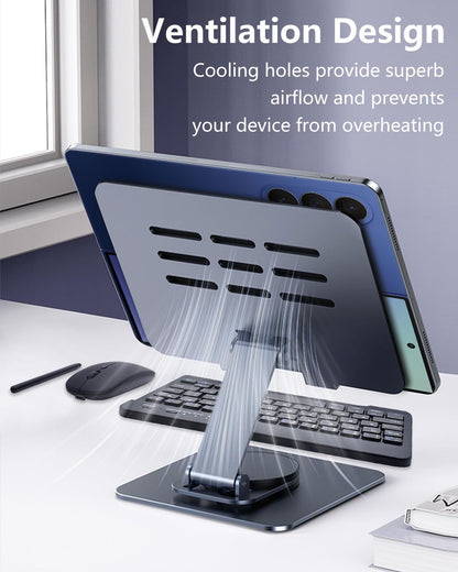 for Samsung Galaxy Z Fold 7 6 5 4 All Fold Smartphones Bluetooth Keyboard Stand Mouse & Pen Set, Portable Travel Wireless Keyboard Adjustable Foldable Aluminum Alloy Desk Holder for 4.7"-8.5" Tablets